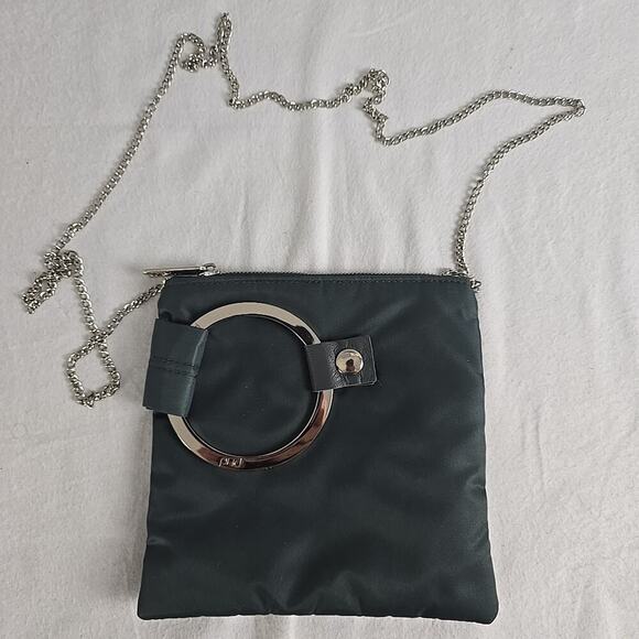 Paige Hamilton Jane Designs PHD Gray Green Small Square Crossbody Silver Chain - Picture 1 of 7